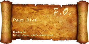 Paur Olaf névjegykártya